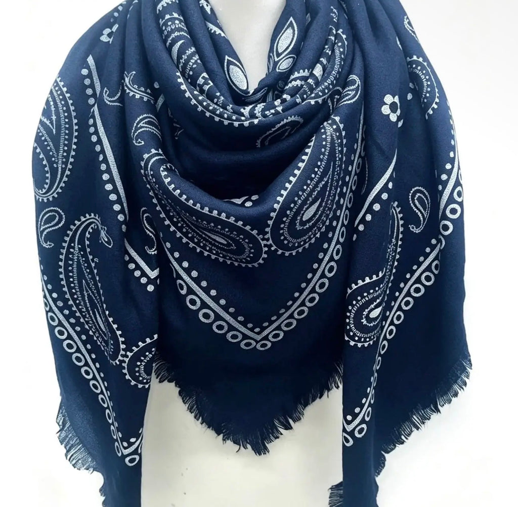 Square Woolen Paisley Scarf