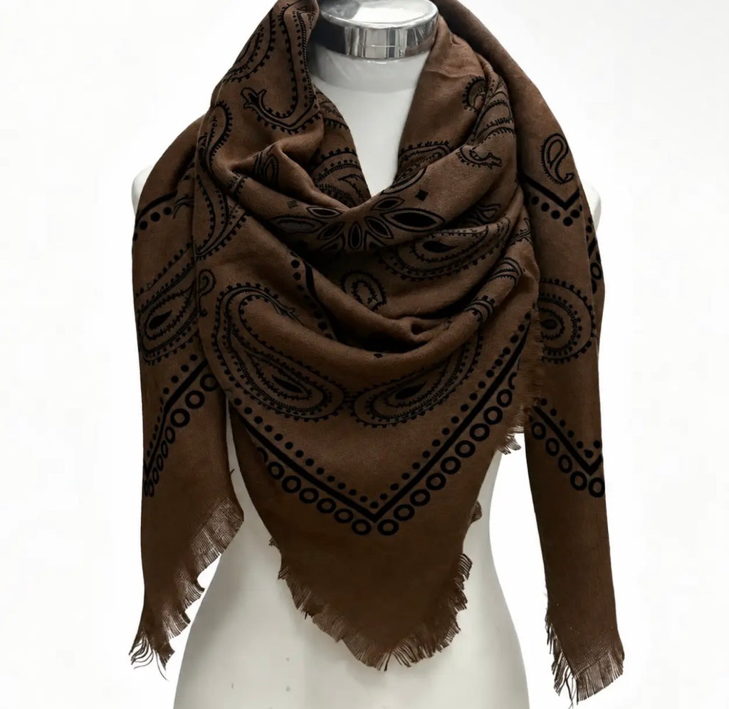Square Woolen Paisley Scarf