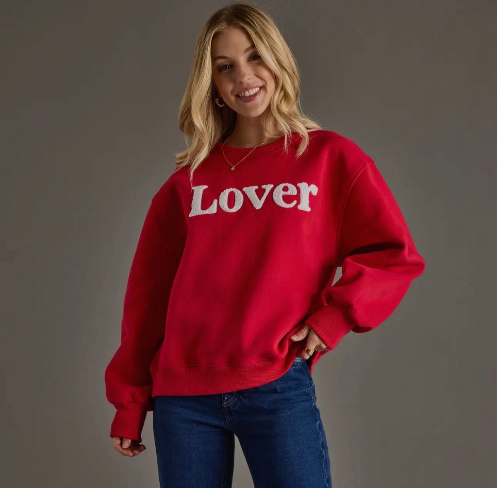 LOVER red sweatshirt - Jennifer Haley Handbags