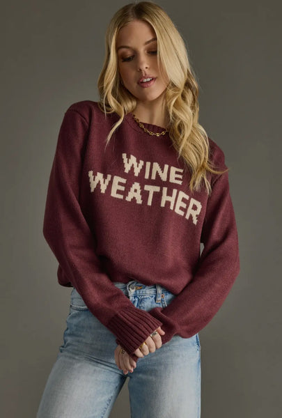 Wine Weather Knit Sweater in wine