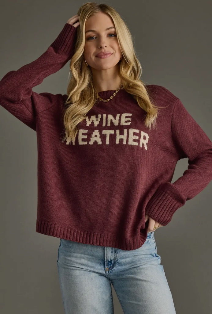 Wine Weather Knit Sweater in wine