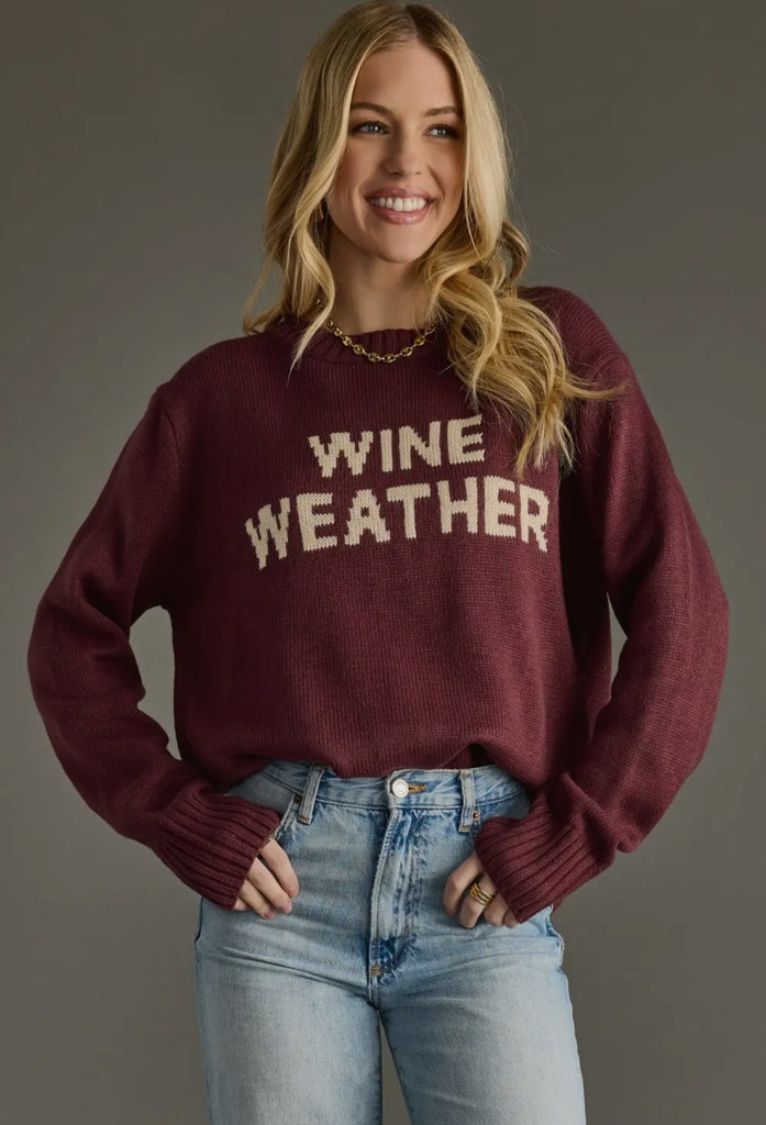 Wine Weather Knit Sweater in wine