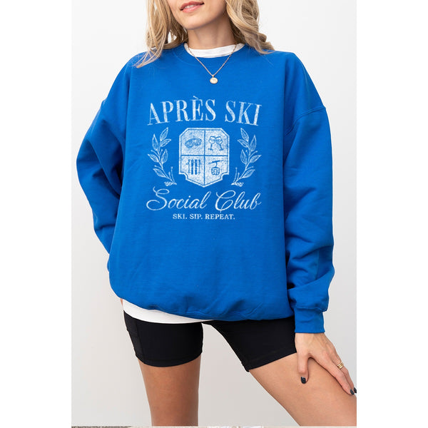 Après Ski Social Club crew sweatshirt in Blue