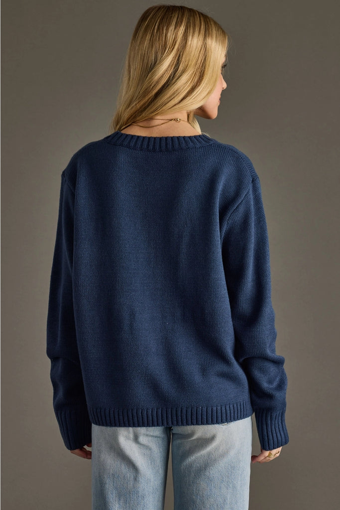SKI Navy Knit Sweater
