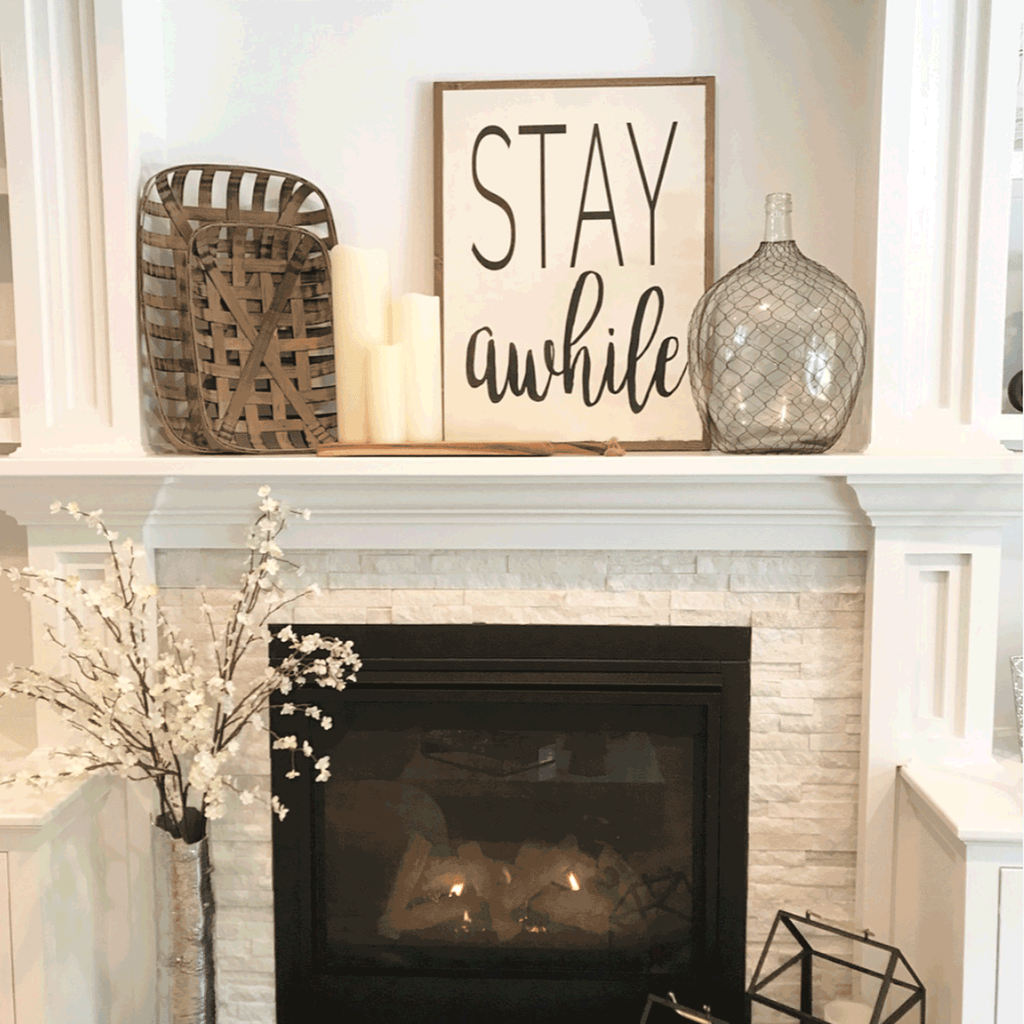 Stay Awhile Wooden Sign - Jennifer Haley Handbags